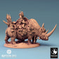 Foto del producto Tabletop 28mm Lord of the Print (LotP) 0: Miniatura de Tabletop: Señor de la Guerra Orco sobre Rinoceronte Gigante, Jinete de Bestias con Lanza, Jinete Orco de Rinoceronte (24_04_D2)