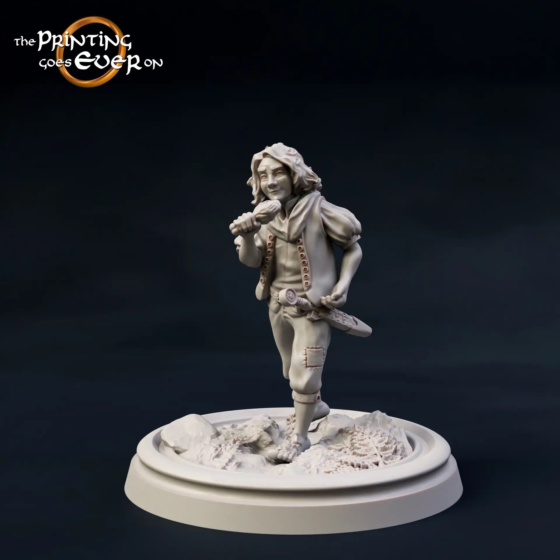 Foto del producto Tabletop 28mm The Printing Goes Ever On (TPGEO) 0: 9 héroes en pose de viaje: compañeros de humanos, elfos, enanos y medianos - Viajero