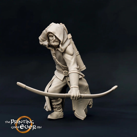 Produktfoto mittelalterliche historische Figur 75mm Scale The Printing Goes Ever On (TPGEO)  0: Mittelalterliche Ritter Figuren Ranger Bogen A - 75mm Modelle - Waldläufer des Nordens