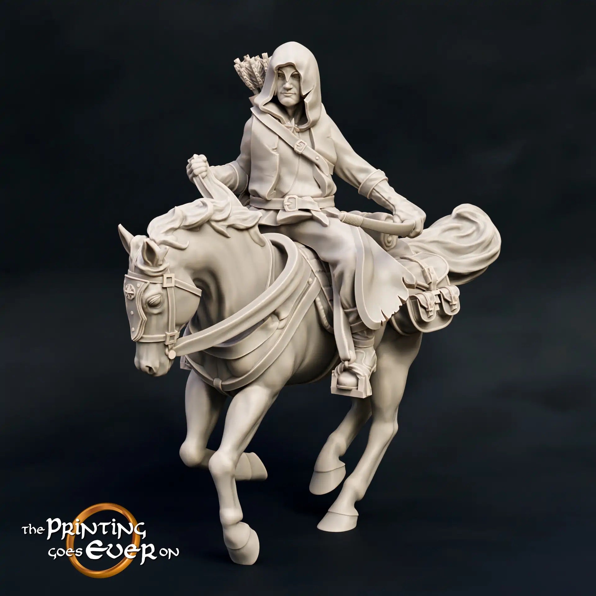 Produktfoto mittelalterliche historische Figur 75mm Scale The Printing Goes Ever On (TPGEO)  0: Mittelalterliche Ritter Figuren Ranger Reiter Bogen Waldläufer des Nordens