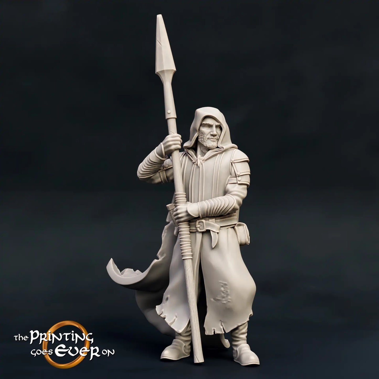 Produktfoto mittelalterliche historische Figur 75mm Scale The Printing Goes Ever On (TPGEO)  0: Mittelalterliche Ritter Figuren Ranger Speer B - 75mm Modelle - Waldläufer des Nordens