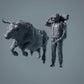 Figura de animal de granja: toro furioso - Red Devon Bull (a034)