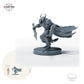 Bahamut-Ritter mit Speer – B: Größenvergleich, ca. 40 mm Gesamthöhe inklusive Base und höchstem Teil, mit 32-mm-Referenzfigur.
