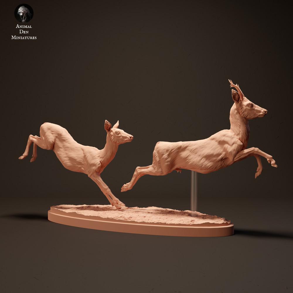 Foto de producto de figura animal Animal Den Miniatures 1: figura de animal salvaje: corzo - corriendo (23_10_14)