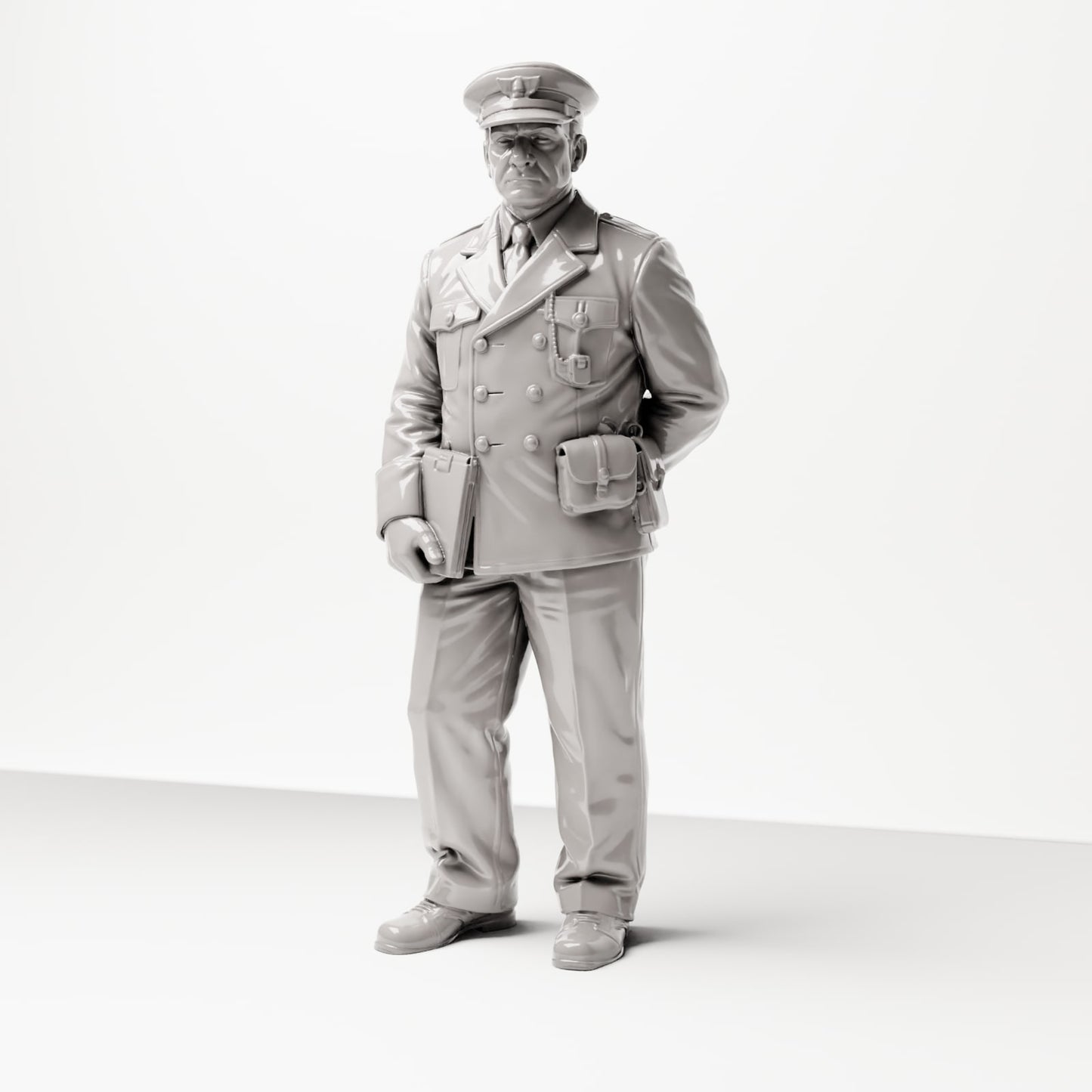 Foto del producto Diorama 0: Figura de pie: Jefe de estación / Inspector de estación con portapapeles (décadas de 1920-1930) (sc01)