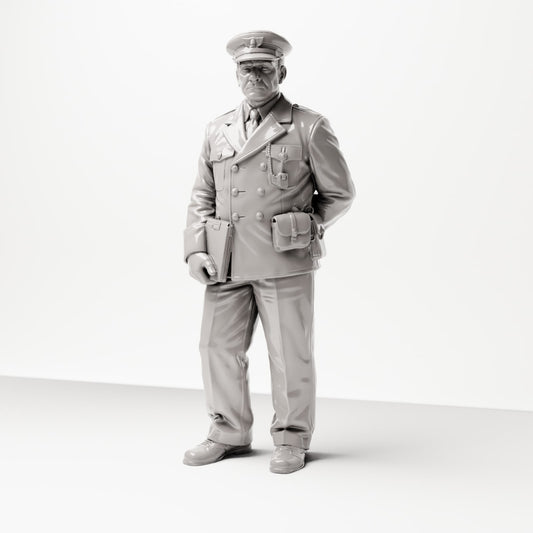 Foto del producto Diorama 0: Figura de pie: Jefe de estación / Inspector de estación con portapapeles (décadas de 1920-1930) (sc01)