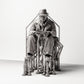Scenework Zusatzbild 06: Sitzende Figur: Mann sitzend auf Bankkante, 1920er Reisender mit Zeitung und Umhängetasche (sc07)