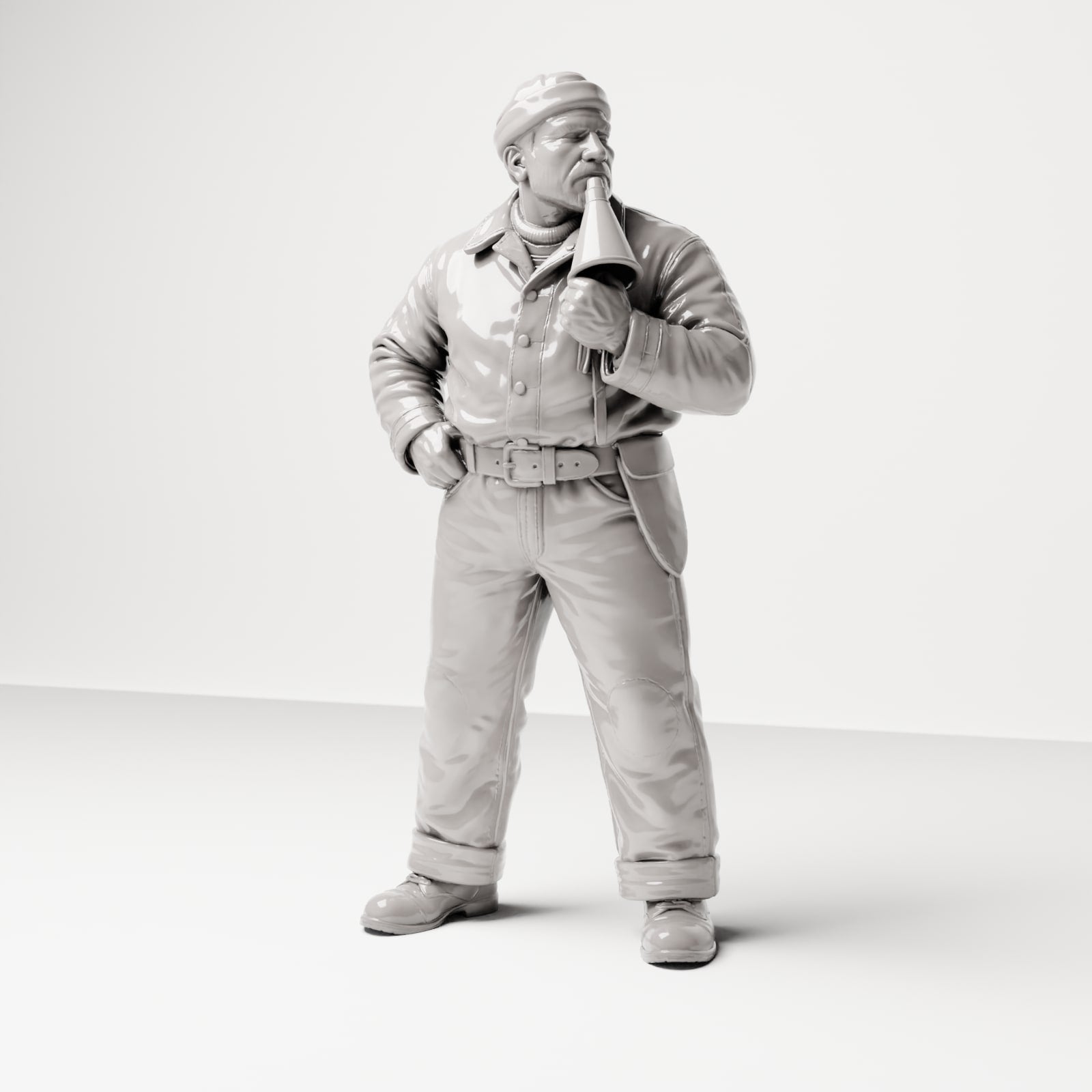 Foto de producto de maqueta de diorama 0: Figura histórica para diorama: contramaestre con bocina de los años 1920-1930 (sc18)