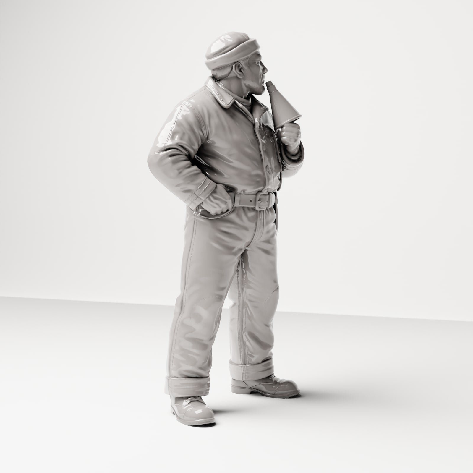 Foto de producto de maqueta de diorama 4: Figura histórica de diorama: contramaestre con bocina de los años 1920-1930 (sc18)
