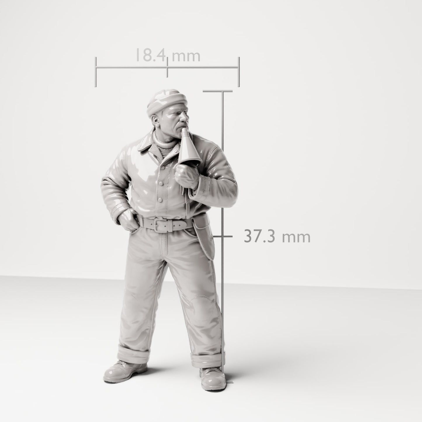 Foto de producto de maqueta de diorama 6: Figura histórica de diorama: contramaestre con bocina de los años 1920-1930 (sc18)