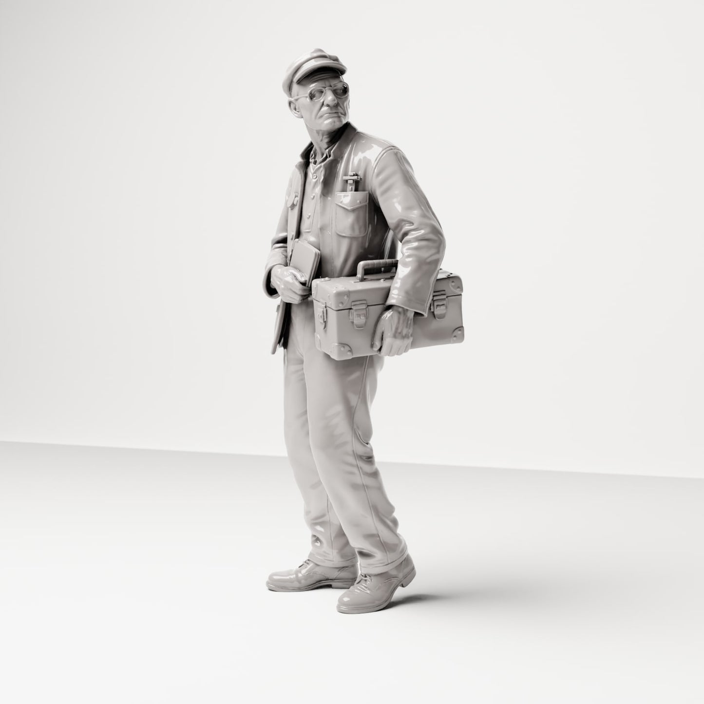 Diorama Modellbau Produktfoto 0: Historische Diorama Figur: Schiffsingenieur mit Werkzeugtasche (sc19)