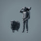 Figuras de animales de granja: Oveja - oveja caminando 1 (a022)
