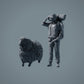 Figuras de animales de granja: Oveja - oveja caminando 2 (a025)