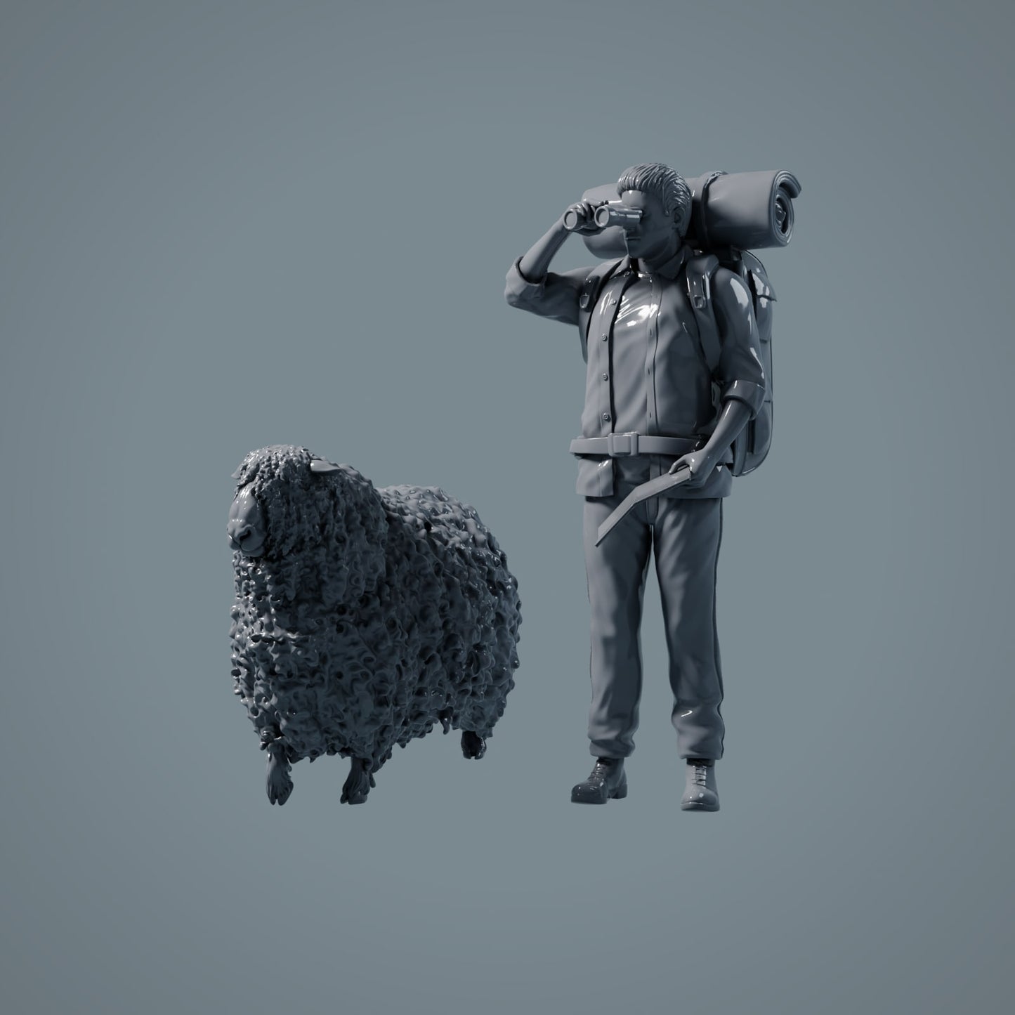 Figuras de animales de granja: Oveja - oveja caminando 2 (a025)