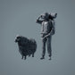 Figuras de animales de granja: Oveja - oveja de pie 1 (a023)