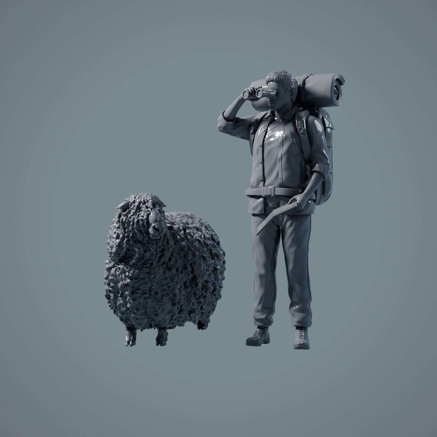 Figuras de animales de granja: Oveja - oveja de pie 3 (a026)