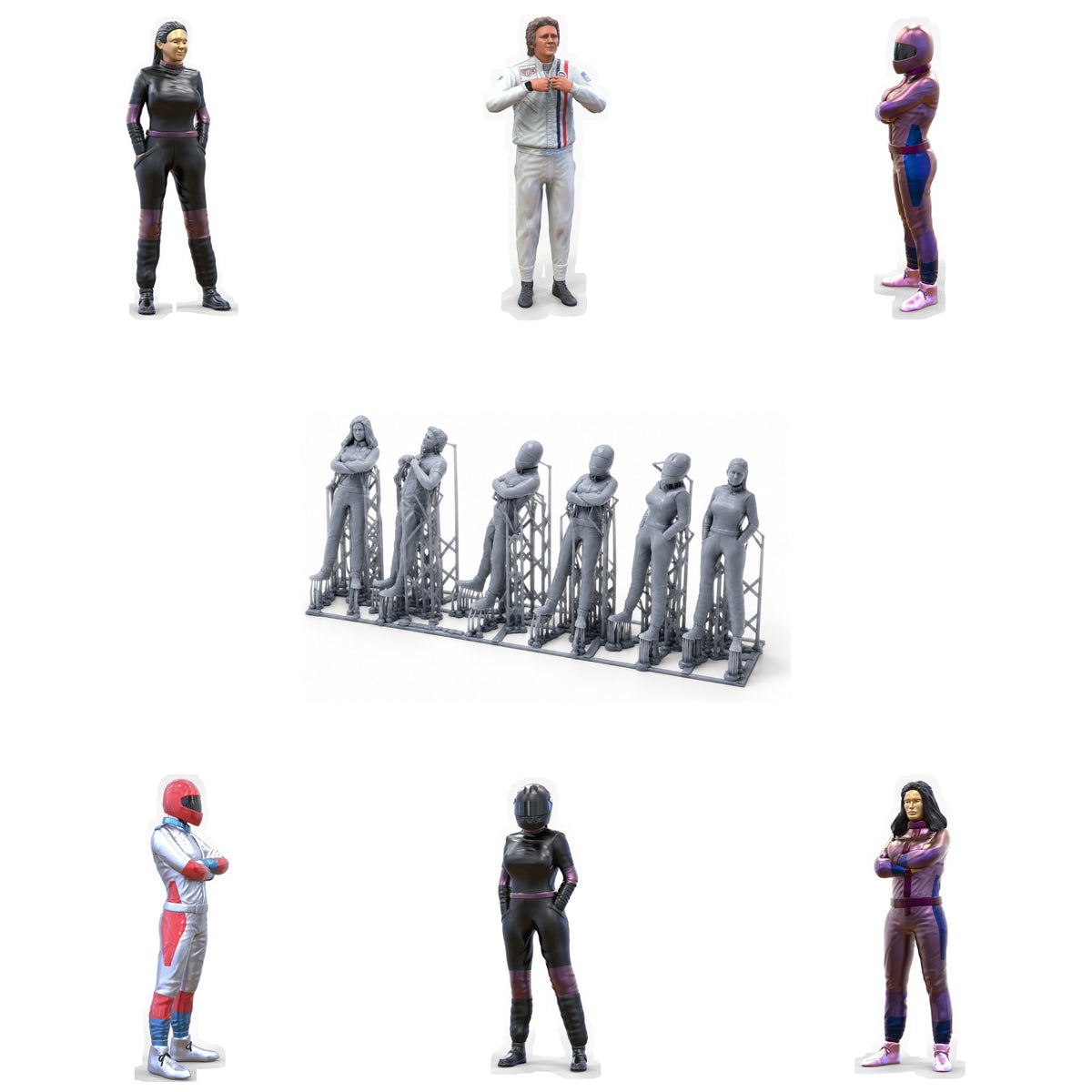 Foto del producto Diorama y modelo de figura en miniatura: Set de conductores, 6 figuras