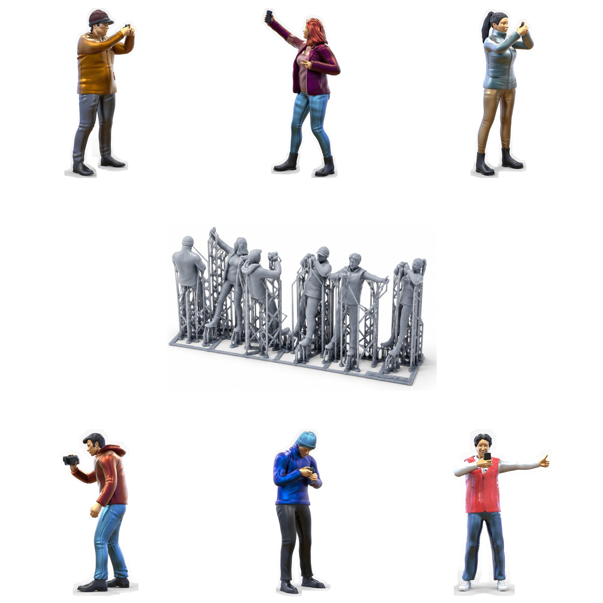 Foto del producto Diorama y modelismo figura en miniatura: Set de espectadores, 6 figuras