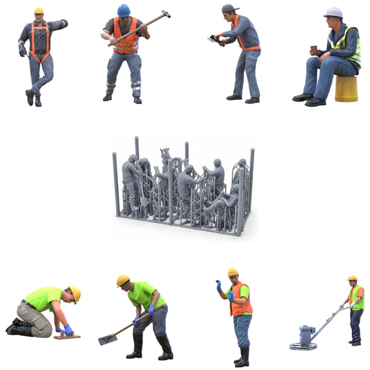 Foto del producto Diorama y modelismo figura en miniatura: Set de trabajadores, 8 figuras