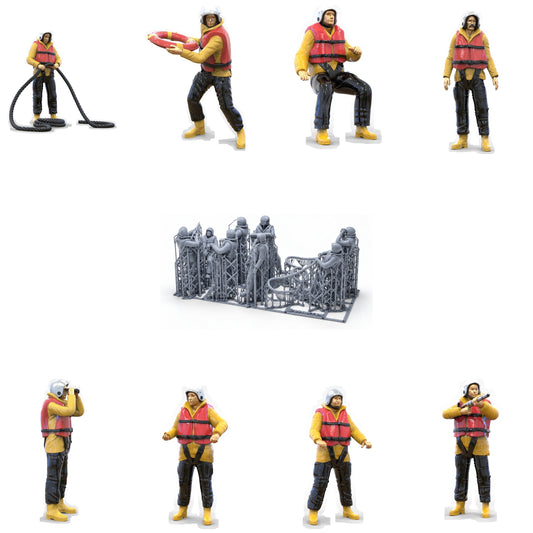 Foto del producto Diorama y modelo de figura en miniatura: Set de rescatistas, 8 figuras