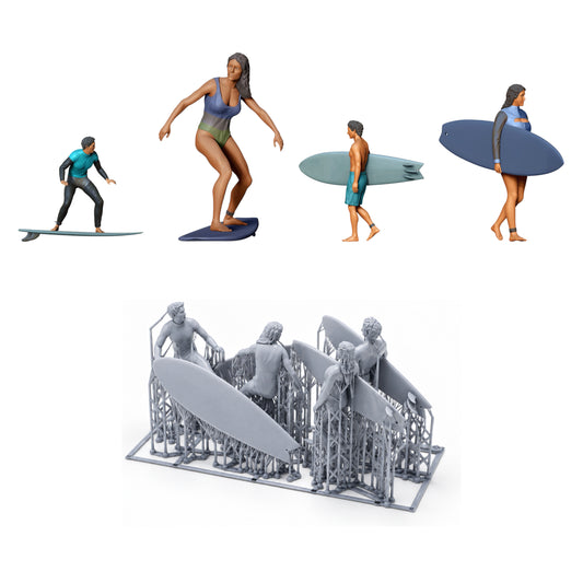 Foto del producto de modelismo de diorama 0: Set de surfistas y practicantes de surf