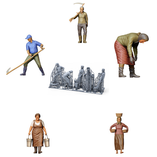 Foto del producto de modelismo diorama 0: granjeros y agricultores - conjunto agrícola