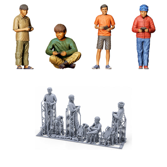 Foto de producto de modelismo diorama 0: Niños jugando con coches teledirigidos - Set de calles de juego