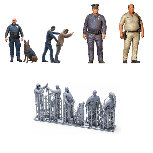 Foto del producto de modelismo diorama 0: Set de policías y agentes americanos