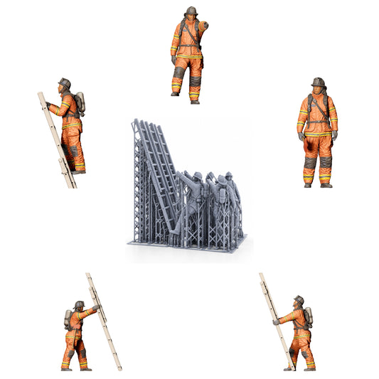 Foto del producto de modelismo de diorama 0: Bomberos estadounidenses - Set de rescatistas