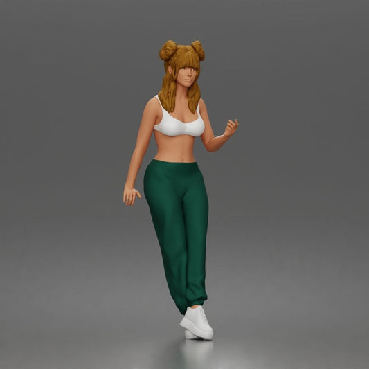 Foto de producto de maqueta para diorama 0: Figura de pie: mujer con traje de baño sin hombros (a198)