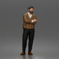 Diorama Modellbau Produktfoto 0: Stehende Figur: Bärtiger Mann mit verschränkten Armen & Strickjacke (a208)
