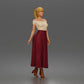 Diorama Modellbau Produktfoto 0: Stehende Figur: Frau mit schulterfreiem Oberteil & langem Faltenrock (a181)