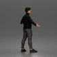 Diorama Modellbau Produktfoto 2: Stehende Figur: Präsentierender Mann mit Rollkragenpullover und offenen Armen (a190)