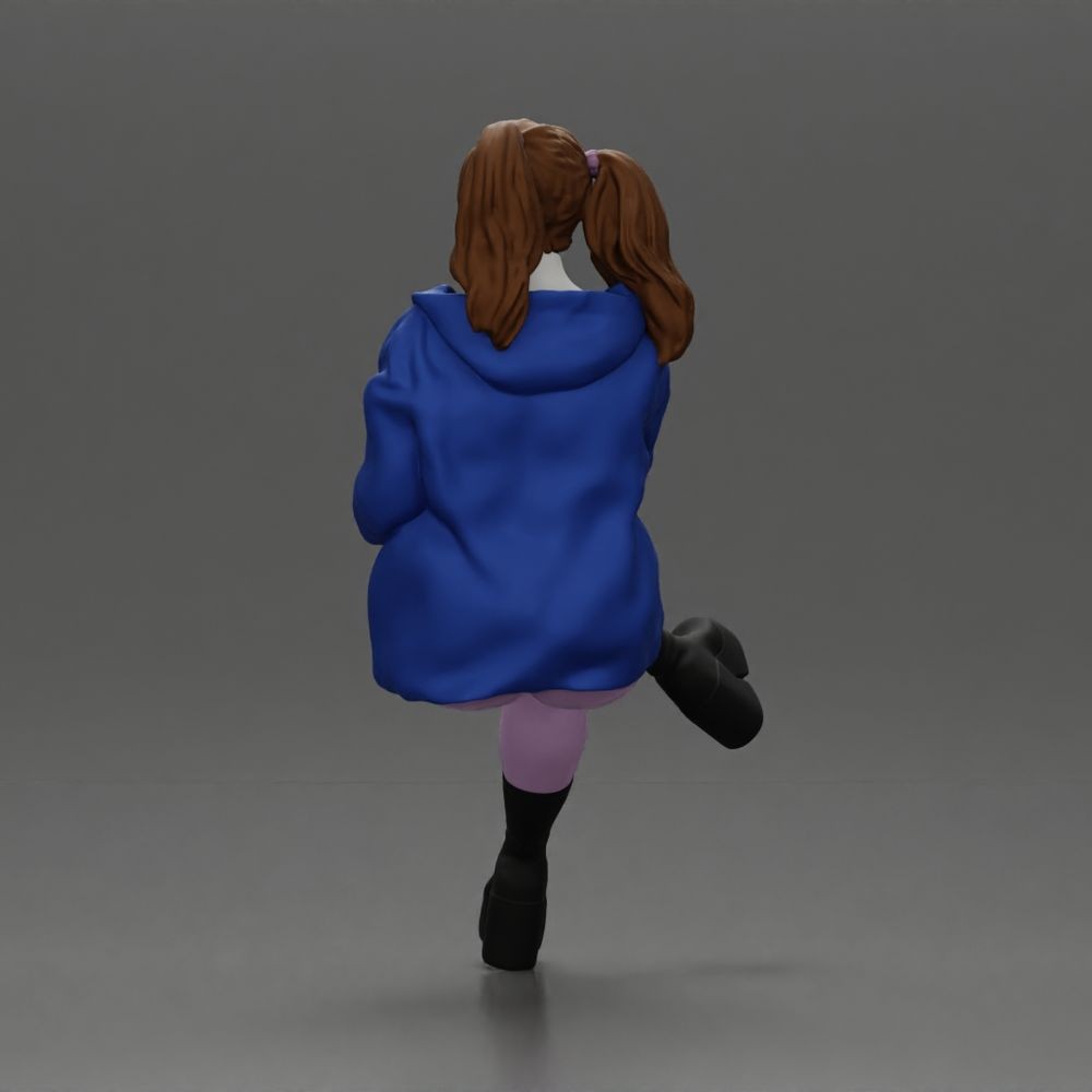 Foto de producto de maqueta para diorama 4: figura sentada, mujer con las piernas cruzadas, coleta y chaqueta (a161)