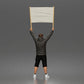 Foto de producto de maqueta para diorama 3: Figura de pie: manifestante con pancarta vacía, sudadera con capucha y pantalones cortos (a178)