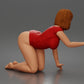 Foto de producto de modelismo para dioramas 5: Figura arrodillada: mujer con body, torso inclinado hacia delante y mano en el suelo (a175)