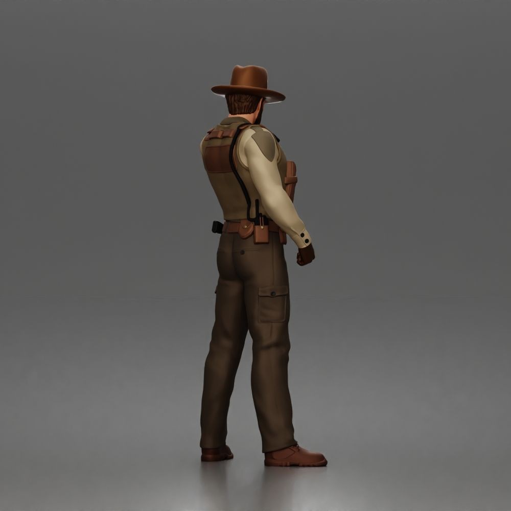 Diorama Modellbau Produktfoto 5: Stehende Figur: Sheriff mit Westernhut, Stiefeln & Ausrüstungsgürtel (a205)