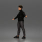 Diorama Modellbau Produktfoto 5: Stehende Figur: Präsentierender Mann mit Rollkragenpullover und offenen Armen (a190)