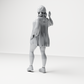 Diorama Modellbau Produktfoto 7: Stehende Figur: Winkende Frau mit schulterfreiem Oberteil & Plateauschuhen (a199)