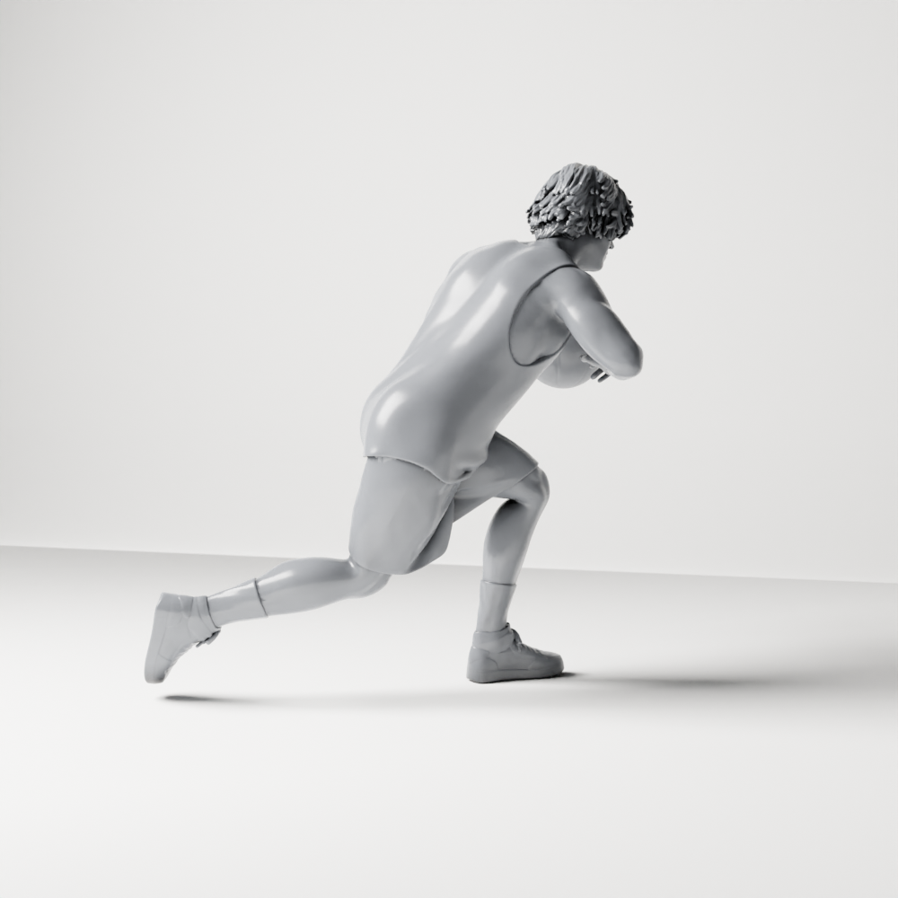 Diorama Modellbau Produktfoto 9: Diorama Figur: Basketballspieler im Vorwärtslauf mit Ball & Sportkleidung (a166)