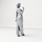 Diorama Modellbau Produktfoto 9: Stehende Figur: Frau mit bauchfreiem Rollkragenoberteil & weiter Hose (a167)