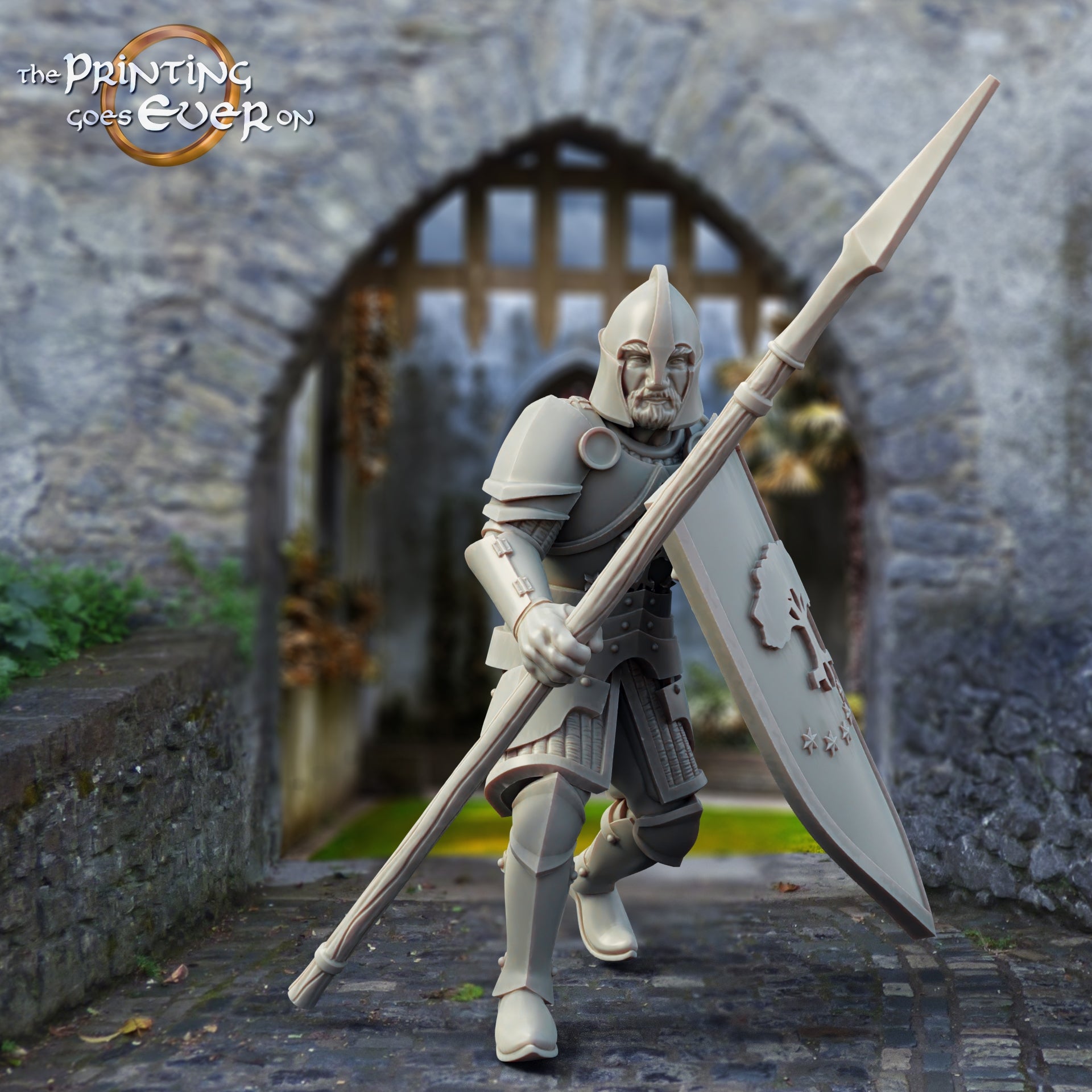 Produktfoto mittelalterliche historische Figur 75mm Scale The Printing Goes Ever On (TPGEO)  0: Mittelalterliche Ritter Figuren Speerkämpfer A Krieger von Gonthan