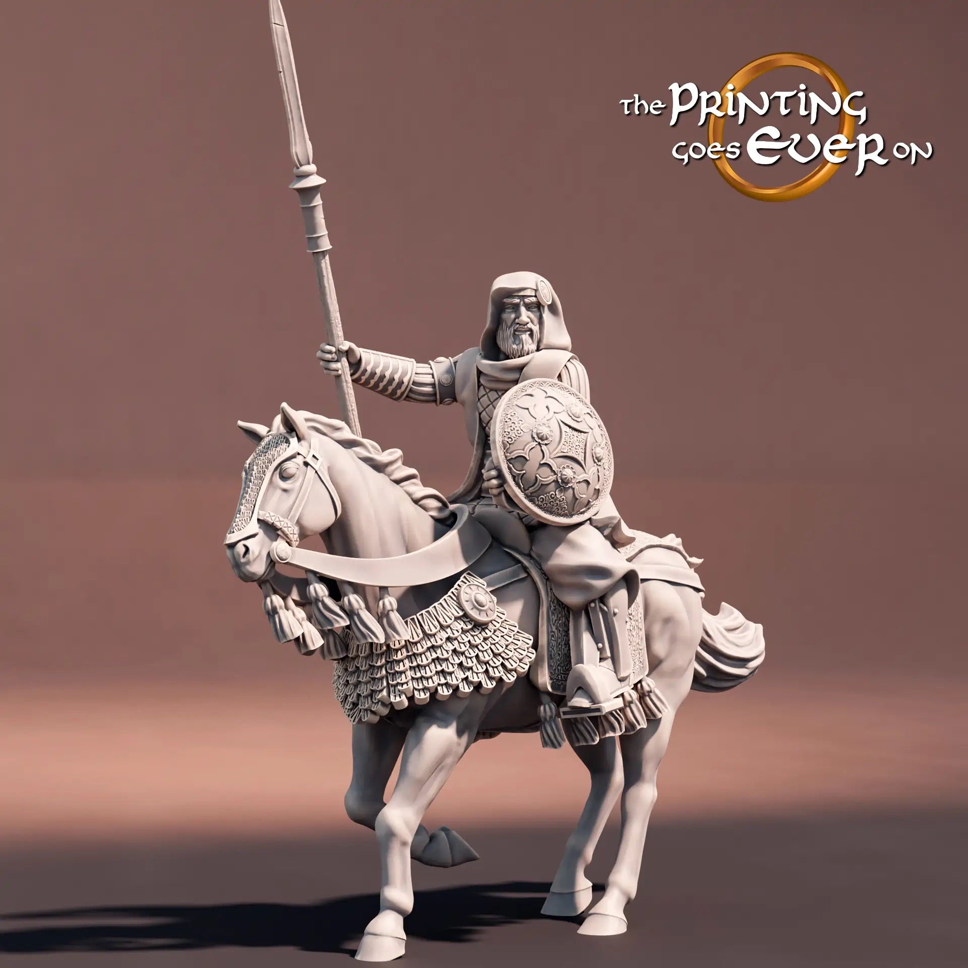 Foto del producto Tabletop 28mm The Printing Goes Ever On (TPGEO) 0: Jinete del Sur: Guerrero oriental con arco y lanza - Pueblo nómada del desierto