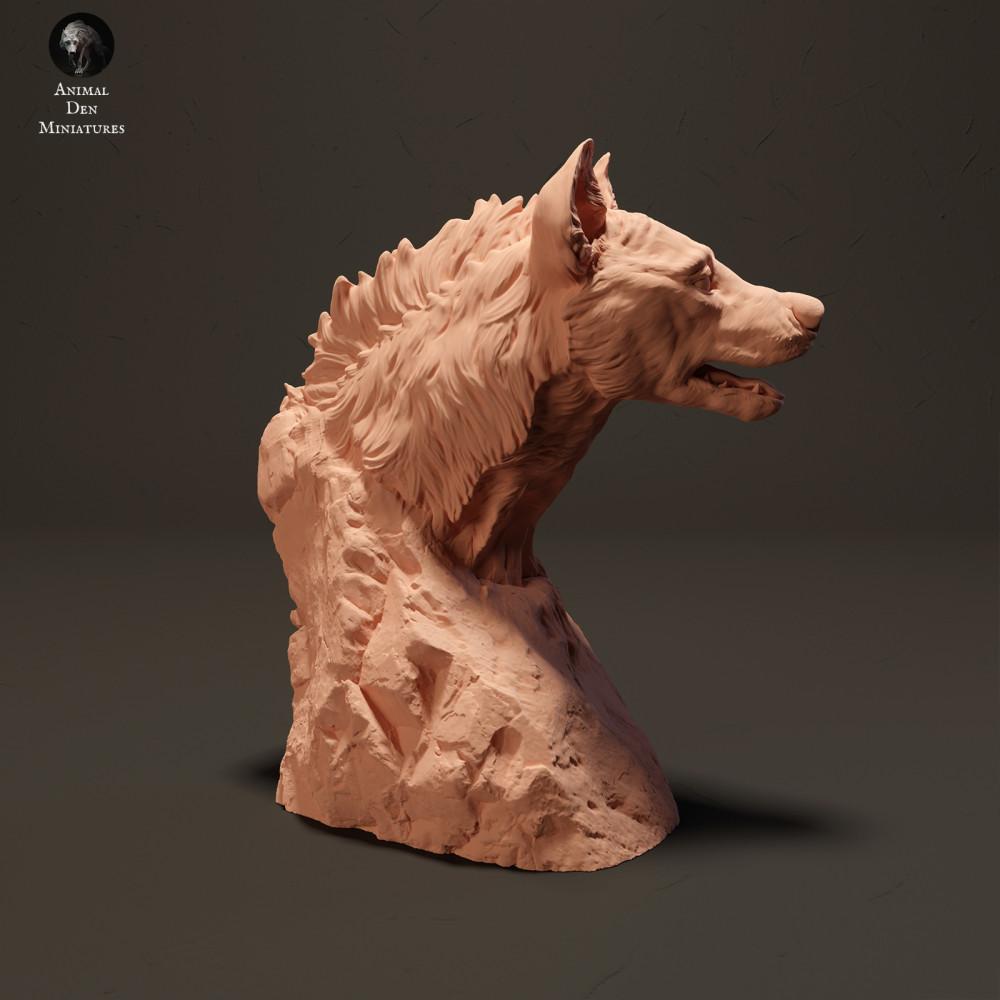 Foto de producto de figura de animal Animal Den Miniatures 0: figura de animal salvaje: hiena moteada - busto (23_08_14)