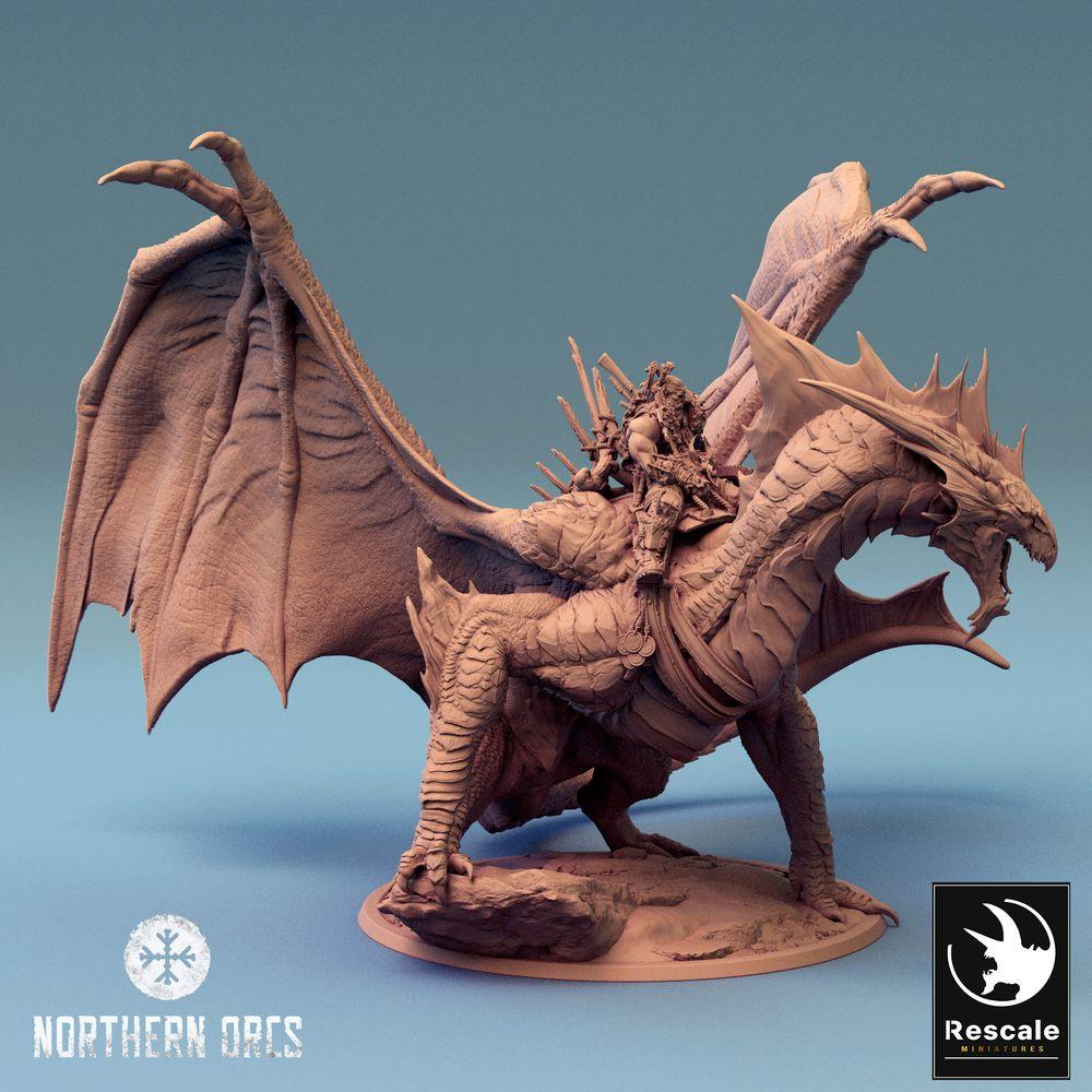 Foto del producto Tabletop 28mm Lord of the Print (LotP) 0: M dragón metálico plateado legendario aterrizado (24_04_M)