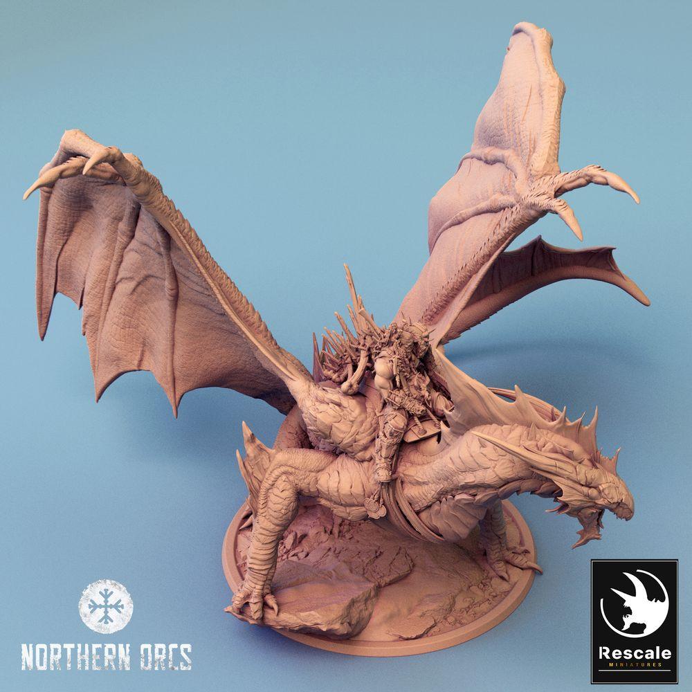 Foto del producto Tabletop 28mm Lord of the Print (LotP) 0: M dragón metálico plateado legendario aterrizado (24_04_M)