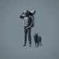 Figura de mascota: perro de pie - Border Collie (a007)