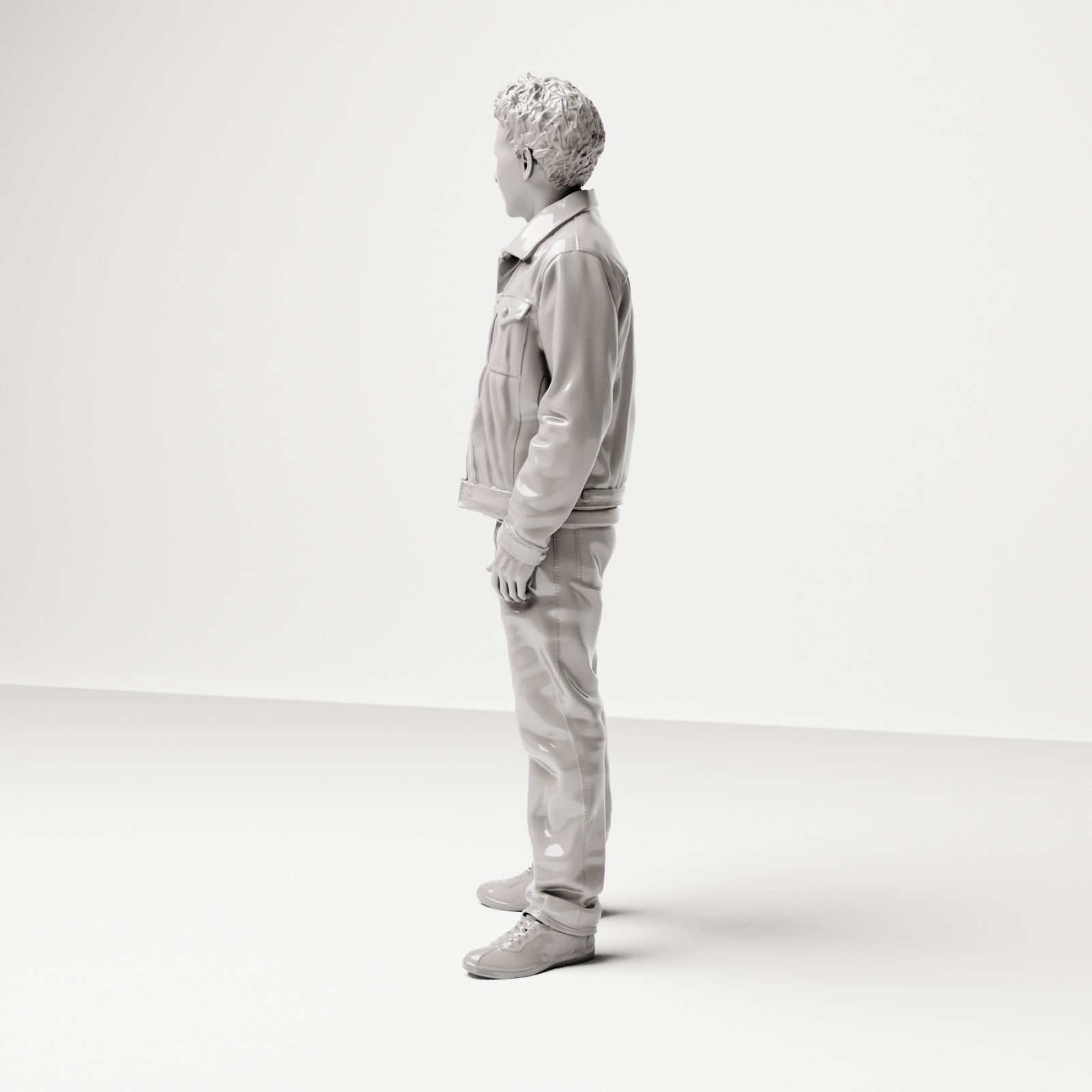 Stehende Figur: Karosseriemechaniker mit Jacke (Ref. Nr. 478) - vollständige Studioansicht 2