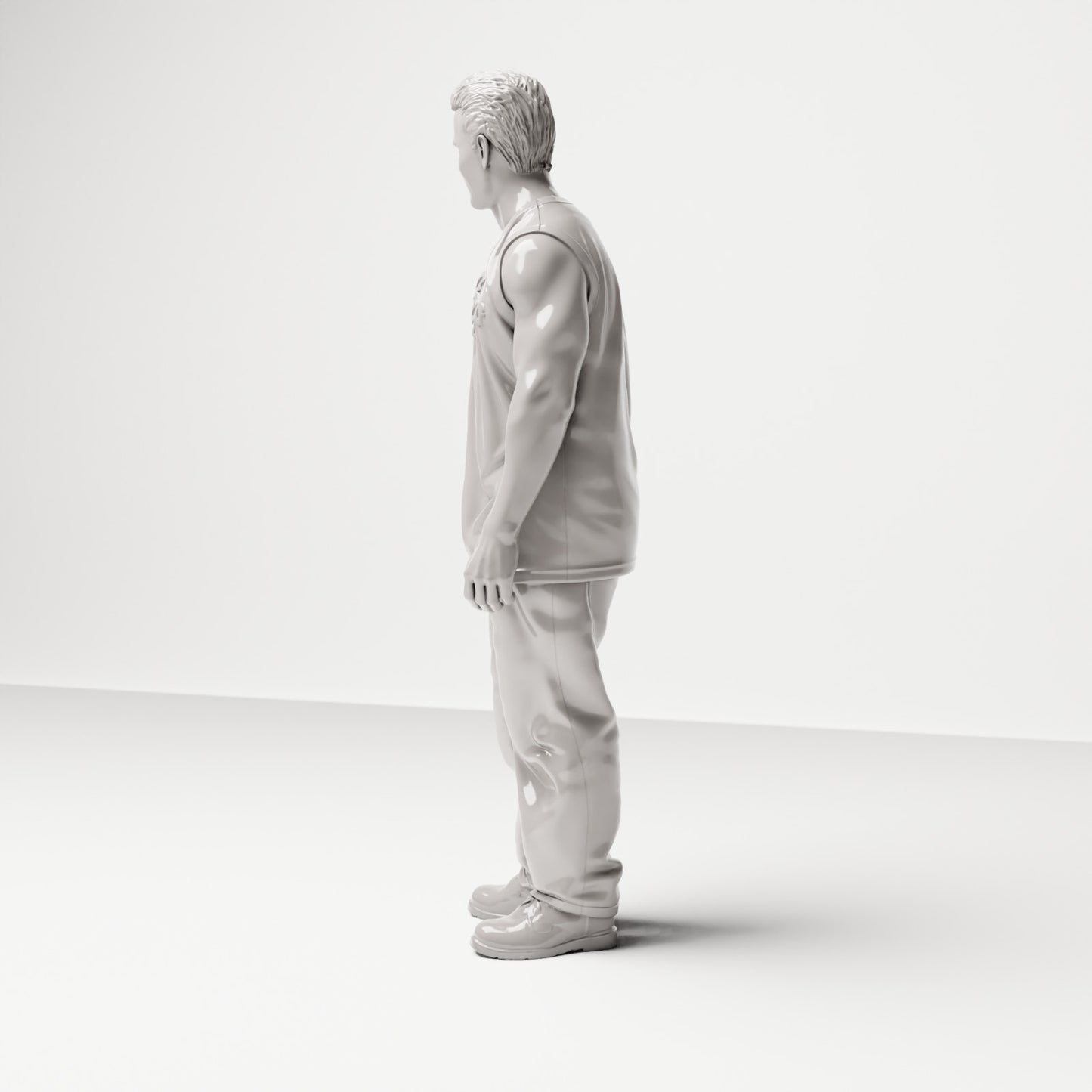 Stehende Figur: Mann mit ärmellosem Oberteil & Hose (Ref. Nr. 479) - vollständige Studioansicht 3