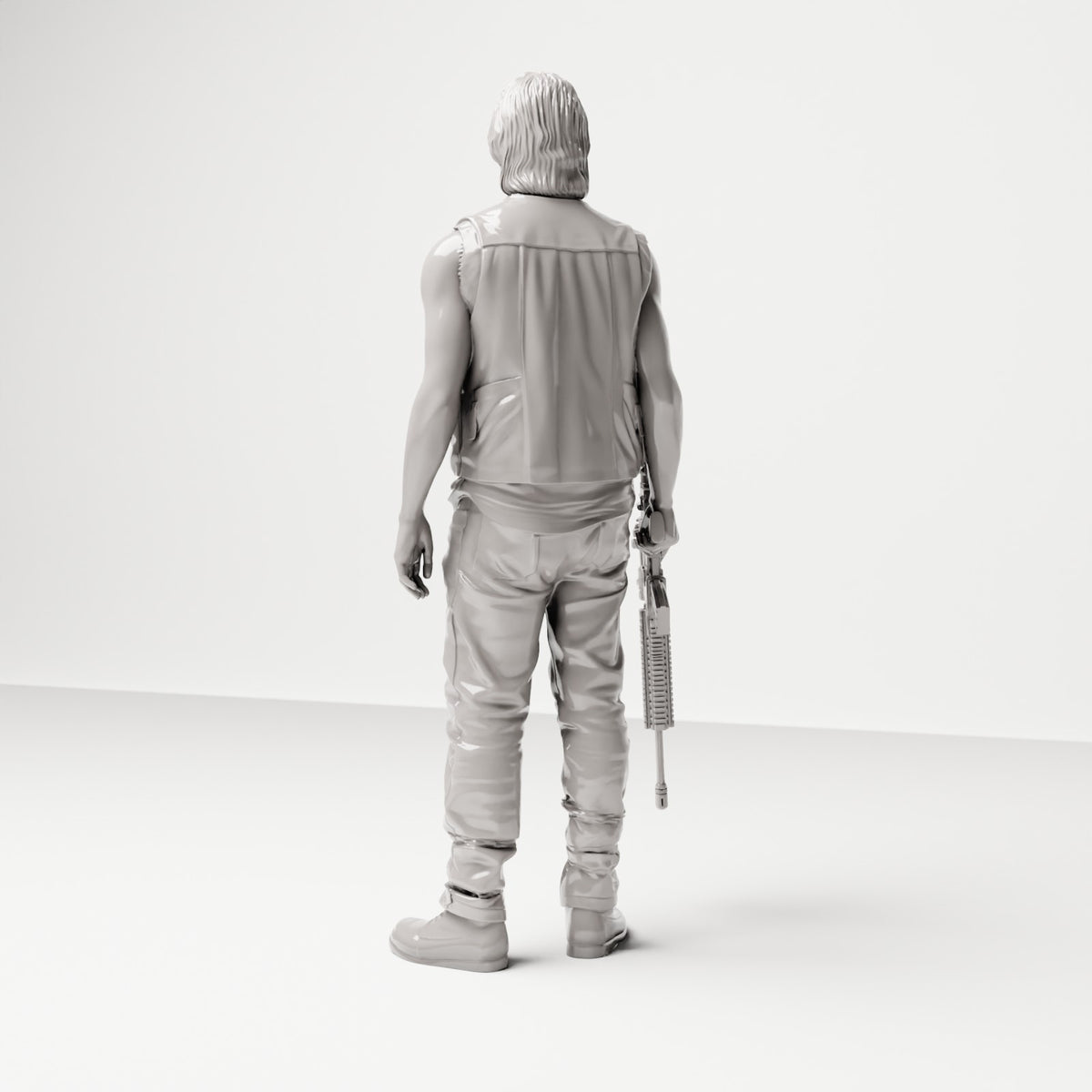 Stehende Figur: Mann mit ärmelloser Weste & Gewehr (Ref. Nr. 492) - vollständige Studioansicht 3